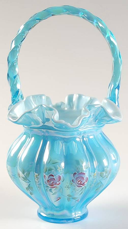 Fenton Baskets #C7532YV Melon 9" Basket by Fenton-1