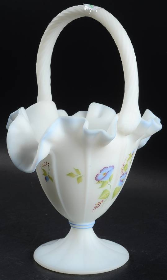 Fenton Baskets #6572 Paneled 10" Basket by Fenton-1