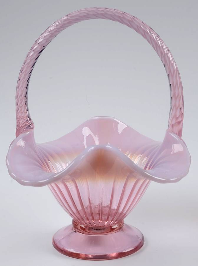 Fenton Baskets #5936 Ribbed 9" Basket by Fenton-1