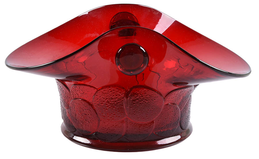 Ruby (Older) #1681 Big Cookie 4" Basket, No Handle by Fenton-1