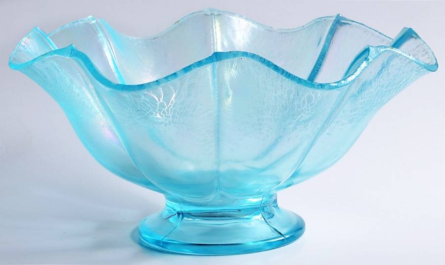 Aquamarine Stretch 10" Flared Bowl by Fenton-1