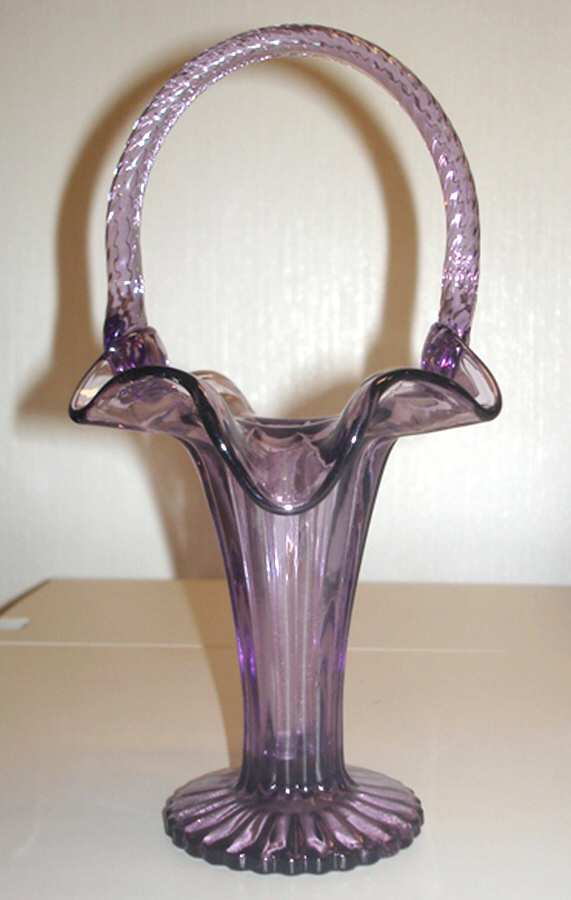 Violet #6480 Trumpet 9" Basket by Fenton-1