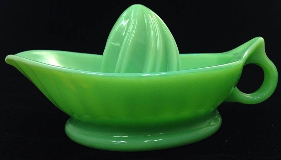 Jadeite-Green Glass Orange Reamer by Martha Stewart-1