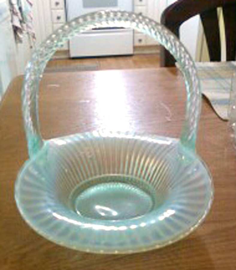 Minted Cream #6634 Sheffield 7" Basket by Fenton-1