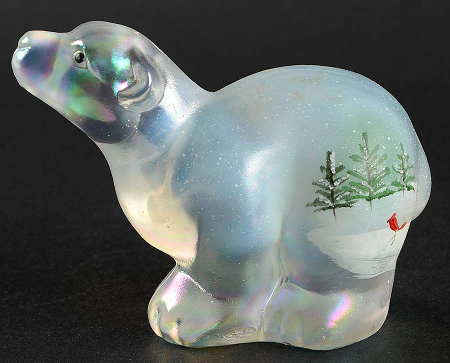 Woodland Frost on French Opalescent #5109 Polar Bear by Fenton-1