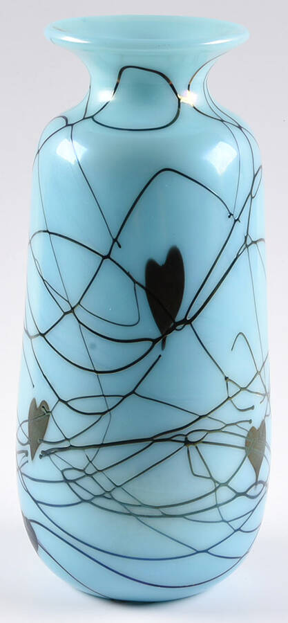 Hanging Heart Turquoise 9" Flower Vase by Fenton-1