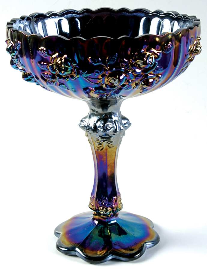 Amethyst Carnival Original Formula (Newer) #9222 7" X 6" Rose Comport by Fenton-1