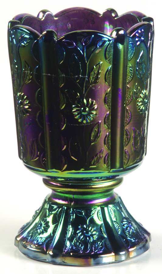 Amethyst Carnival Original Formula (Newer) #8294 Paneled Daisy Toothpick Holder by Fenton-1