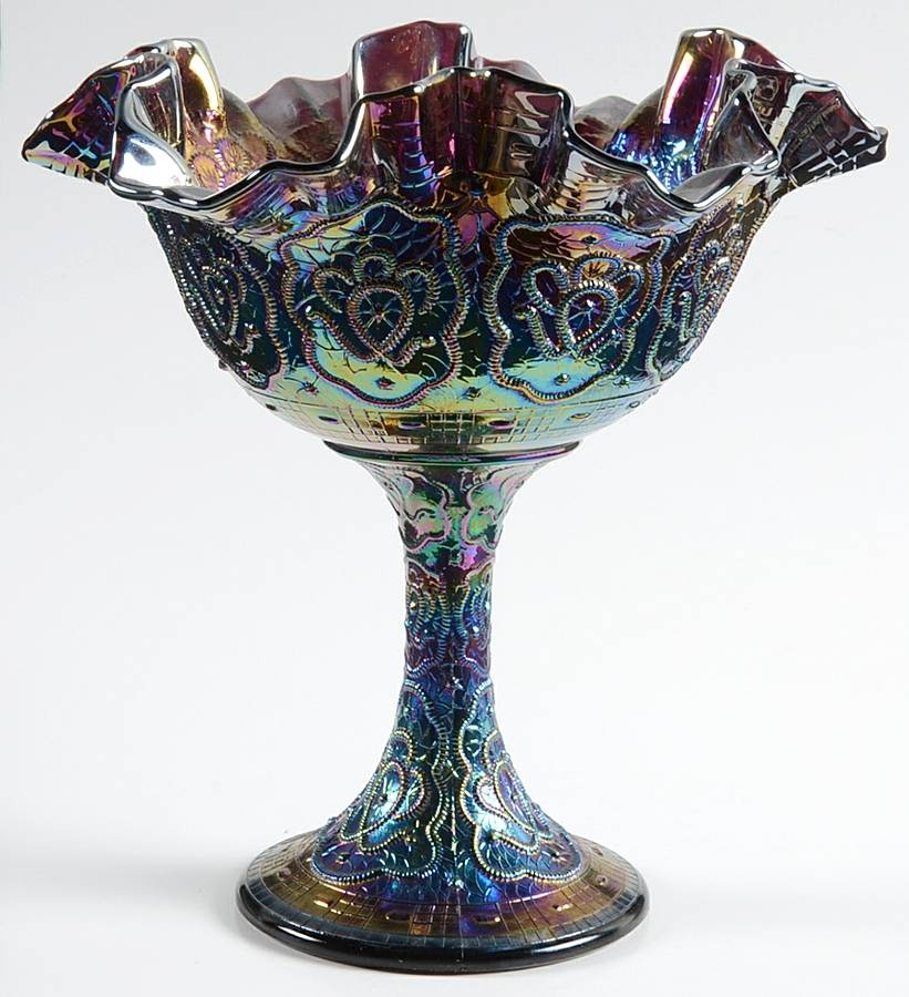 Amethyst Carnival Original Formula (Newer) Round Compote (Height X Width) by Fenton-1