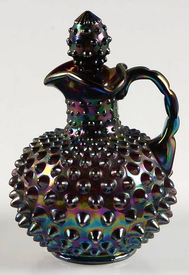 Amethyst Carnival Original Formula (Newer) Handled Cruet & Stopper by Fenton-1