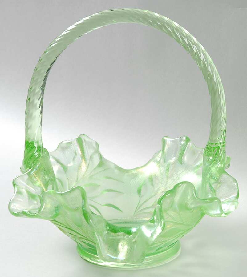 Green Apple Stretch #2835 Wiildflower 6" Basket by Fenton-1