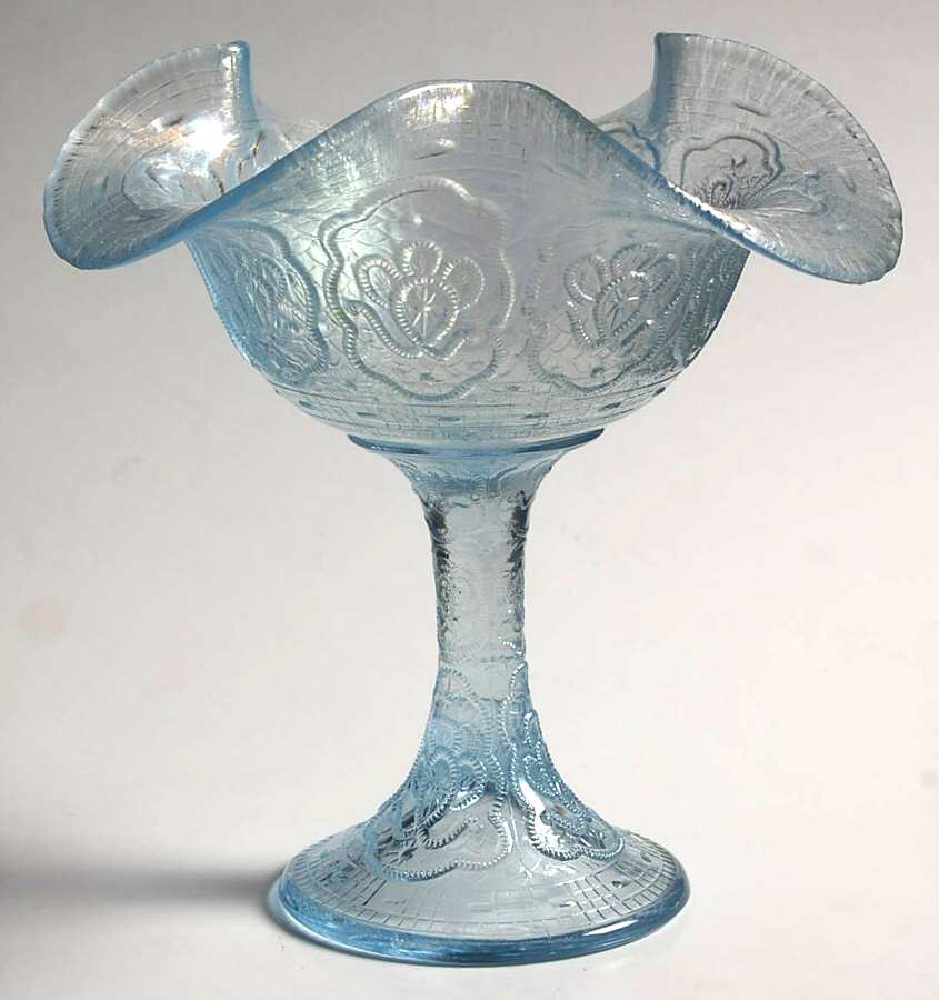 Velva Blue (Stretch) #9422 Persian Medallion Compote by Fenton-1