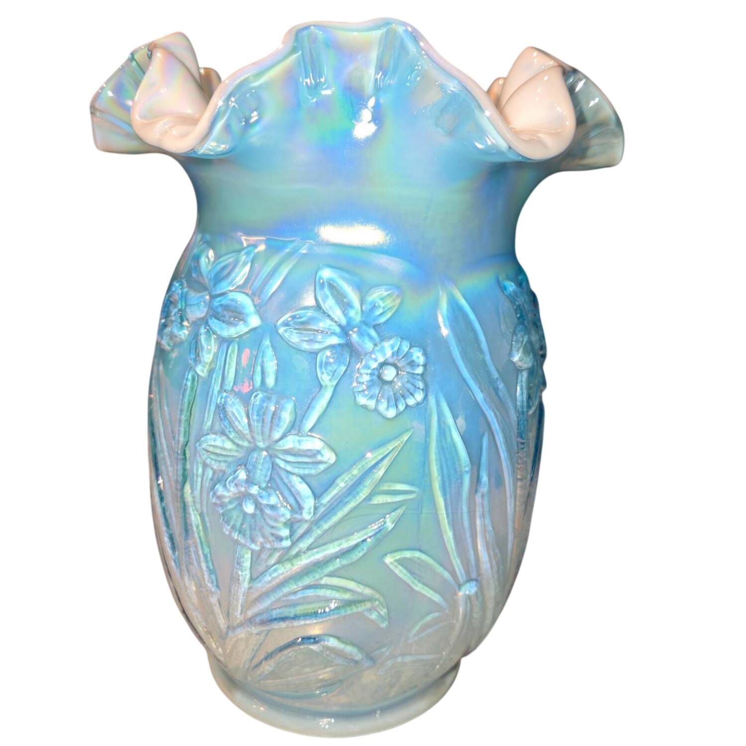 Qvc Exclusives #C31796 (C9752OT) " Daffodil Vase by Fenton-1