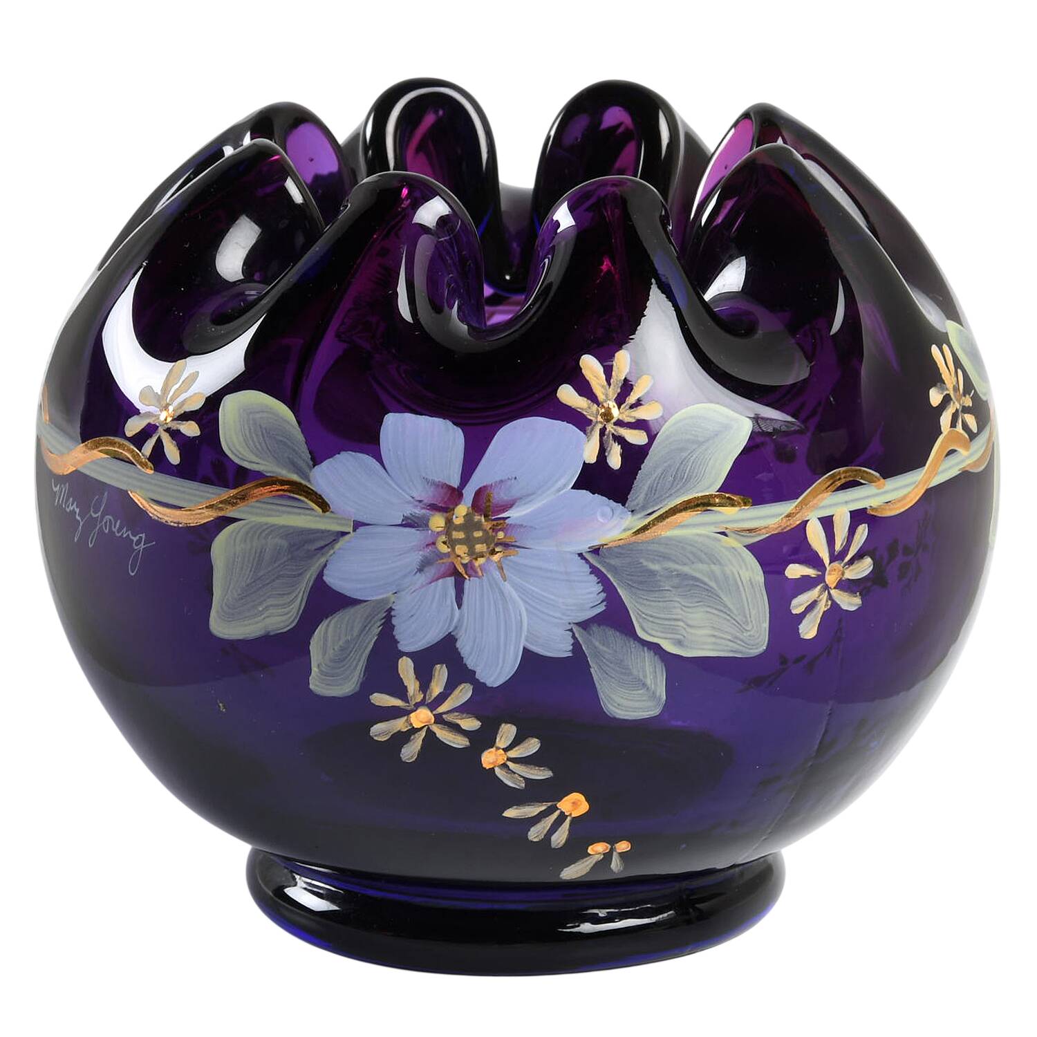 Qvc Exclusives 75th Anniversary Royal Purple Rose Bowl by Fenton-1