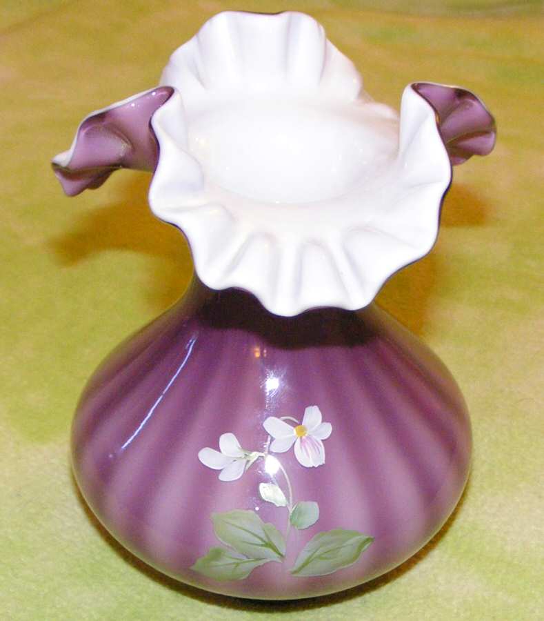 Qvc Exclusives #CV102 Rib Optic Vase by Fenton-1