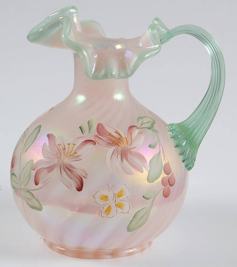 Qvc Exclusives #C19326 (CV1261C) 26 Oz Spiral Optic Pitcher by Fenton-1