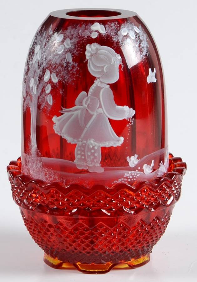 Qvc Exclusives #C22552 (C540543) (2 Piece) Fairy Lamp by Fenton-1