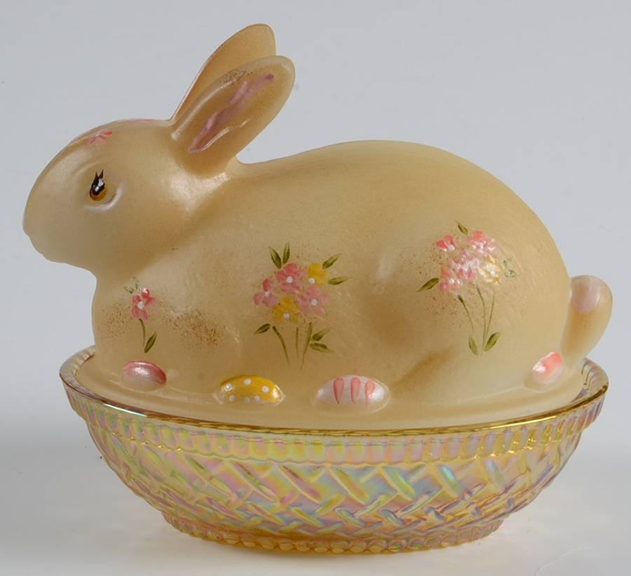 Qvc Exclusives #C2356(C509821) Bunny on Nest by Fenton-1