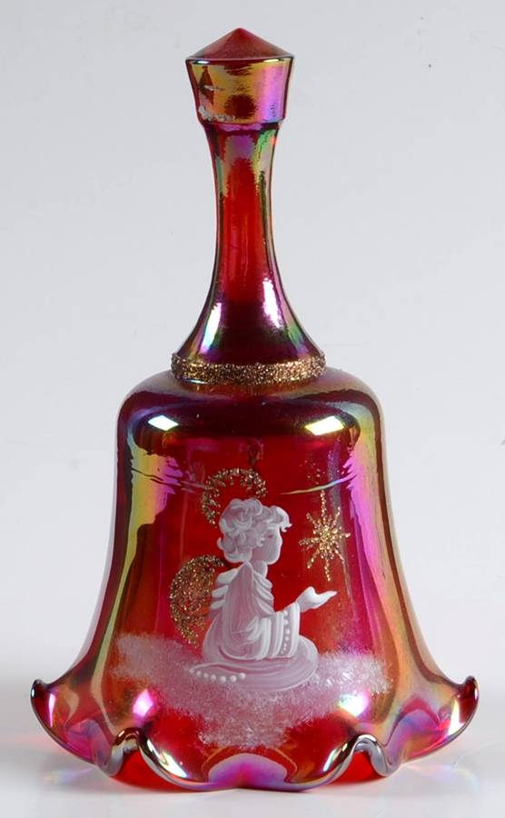 Qvc Exclusives #C18606 (C76661T) 7" Star Crimped Bell by Fenton-1