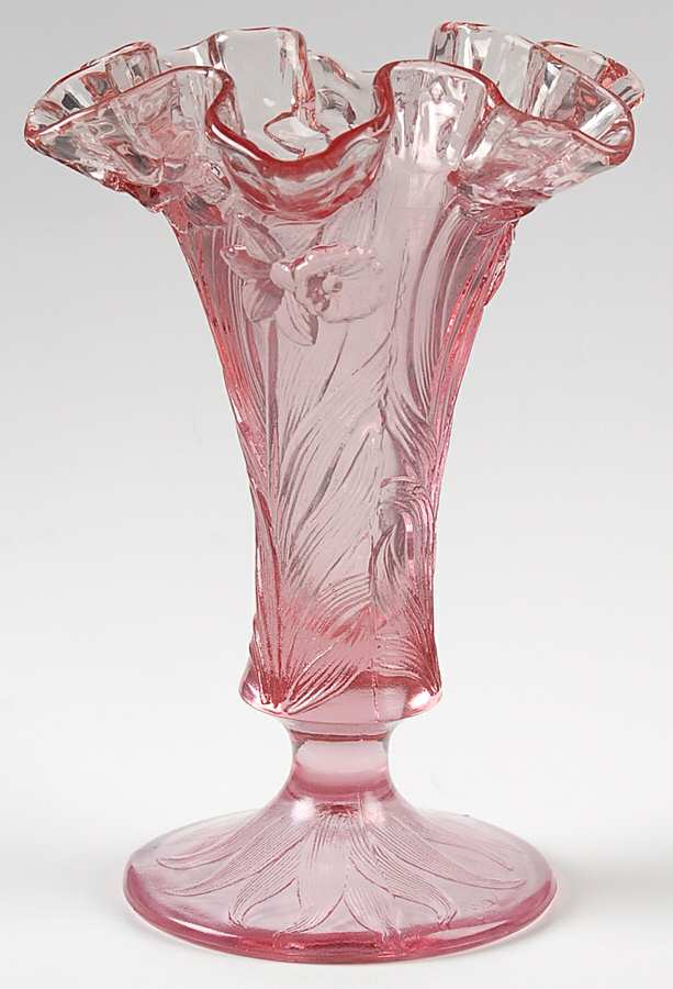 Empress Rose (Transparent) 7" Flower Vase by Fenton-1