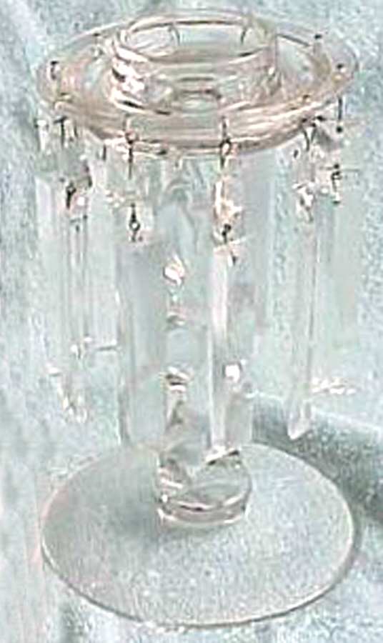 2767 Clear Tall Single Candlestick with 8 Prisms by Fostoria-1