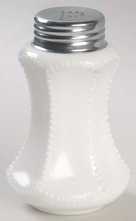 Milk Glass Pepper Shaker with Metal Lid by Fenton-1