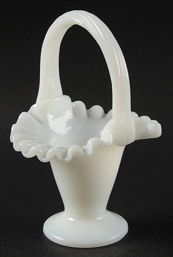 Milk Glass 6" Basket by Fenton-1