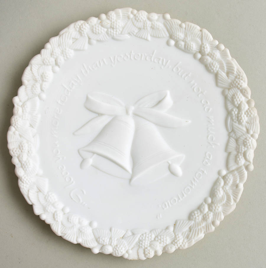 White Satin Anniversary Plates Anniversary Plate by Fenton-1