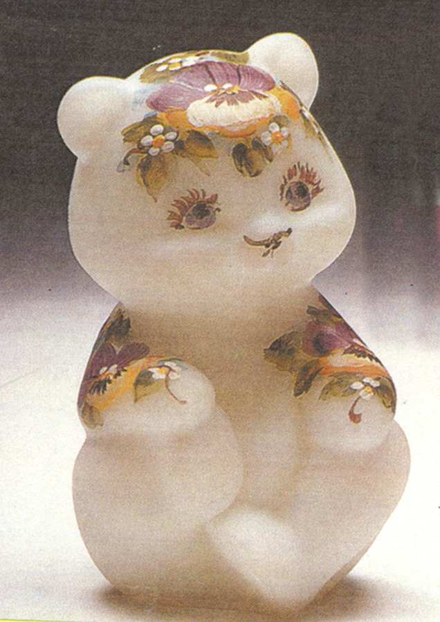 Animals and Figurines (Decorated, Not in Line) #5151 Sitting Bear Cub by Fenton-1
