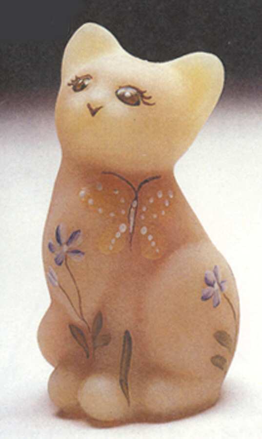 Animals and Figurines (Decorated, Not in Line) #5365 Mini Kitten by Fenton-1