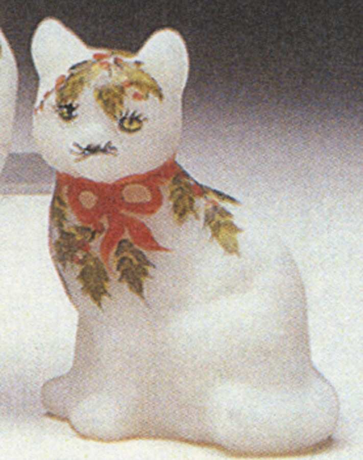Animals and Figurines (Decorated, Not in Line) #5165 Sitting Cat by Fenton-1