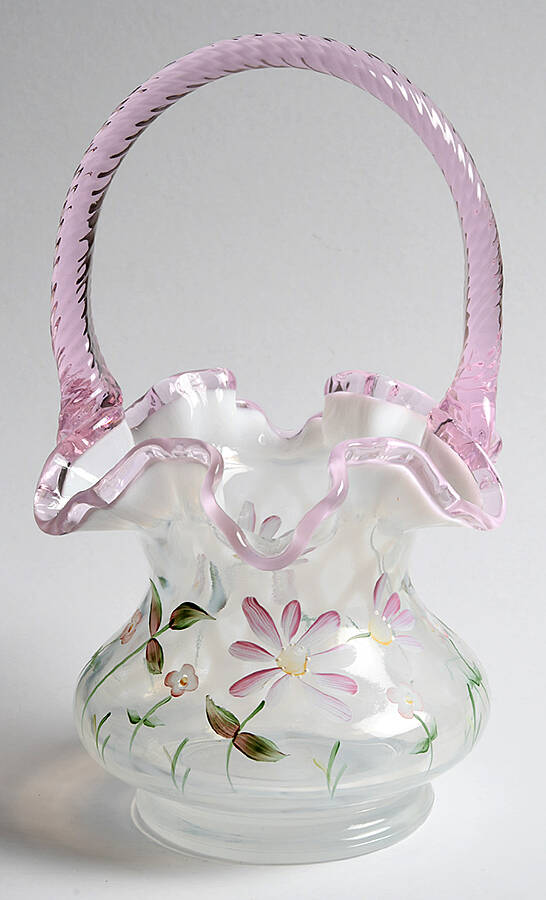 Daisy Lane 8" Handled Basket by Fenton-1