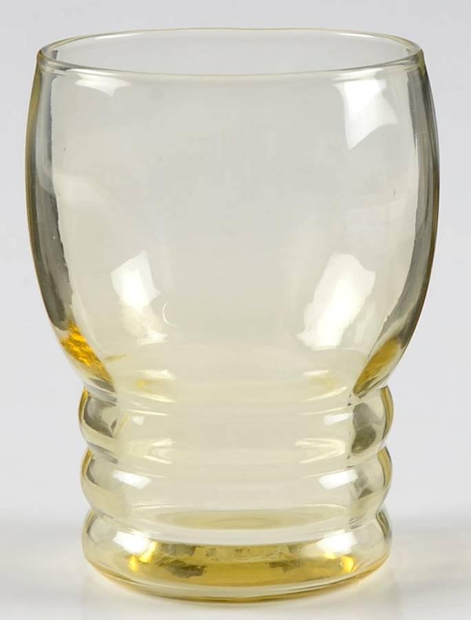 Tudor Ring Yellow (Golden Glow) 9 Oz Flat Tumbler by Federal Glass -1
