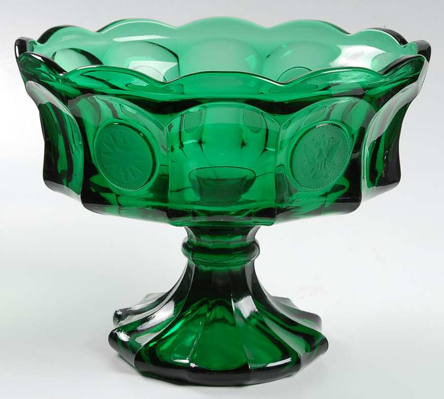 Coin Glass Emerald Green (Newer, Stem 1372) Compote by Fostoria-1