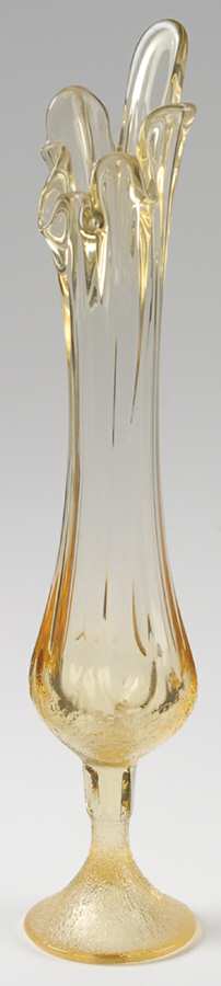 Woodland Yellow 12" Swung Bud Vase by Fostoria-1
