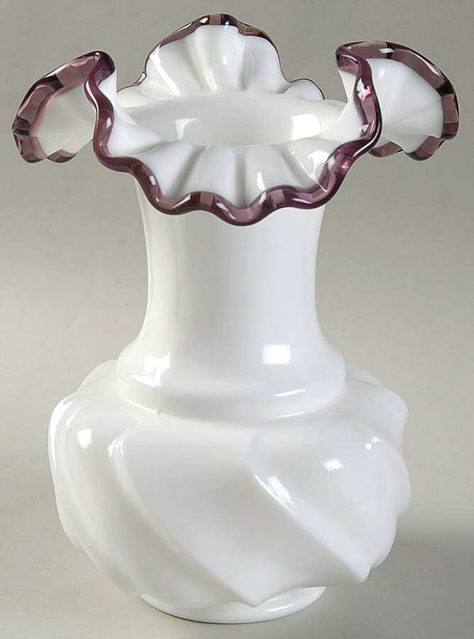 Plum Crest 6" Crimped Vase by Fenton-1