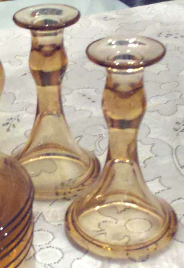 2275 Amber 9" Single Light Candlestick by Fostoria-1