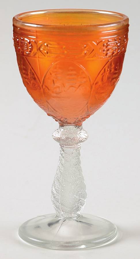 Sail Boats Marigold (Carnival) Wine Glass by Fenton-1