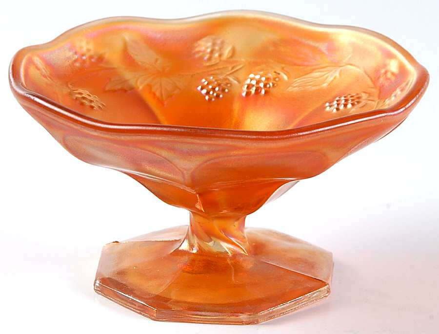 Blackberry Marigold (Carnival) Mint Dish/Compote by Fenton-1
