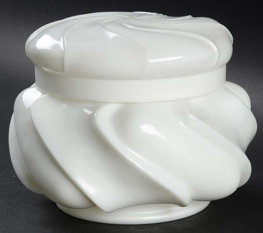 Wave Crest Milkglass Candy Box & Lid by Fenton-1