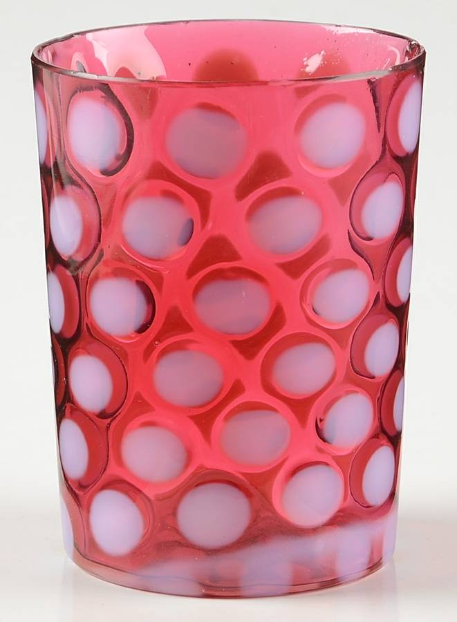 Coinspot Cranberry (Opalescent) 8 Oz Flat Tumbler by Fenton-1