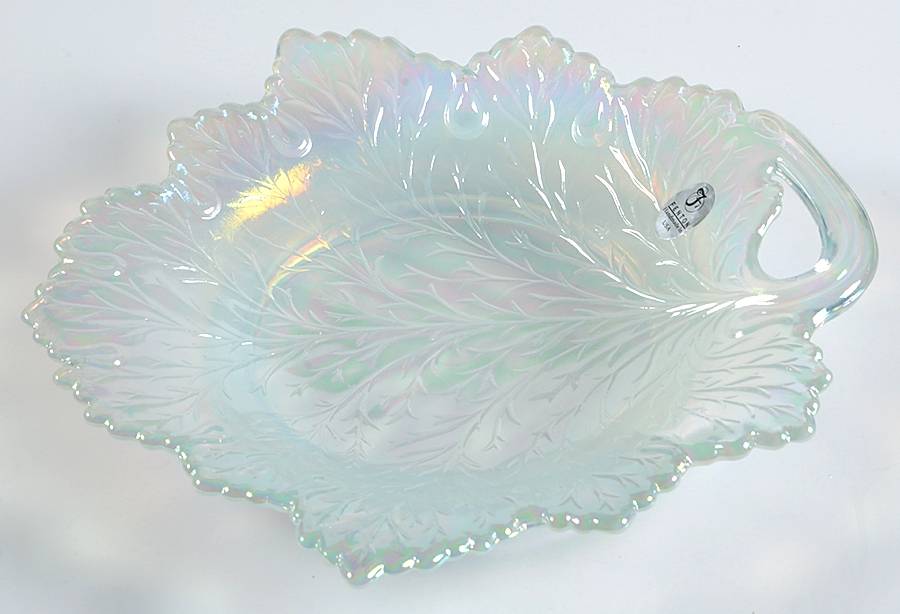 French Opalescent Oiridized) 8" Leaf Plate by Fenton-1