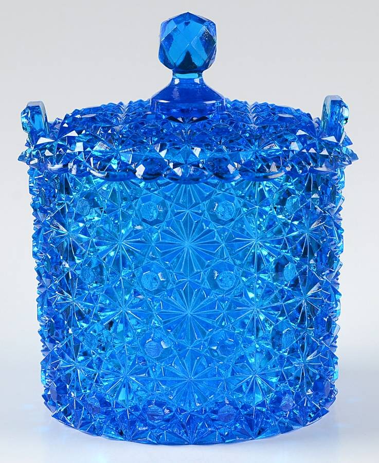 Daisy & Button Blue (Colonial Blue) Candy Box & Lid by Fenton-1