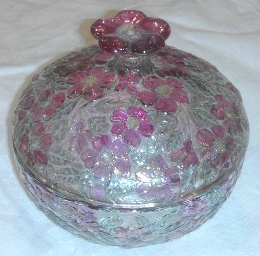 2519 Clear Ruby Flash Round Puff Box with Lid by Fostoria-1