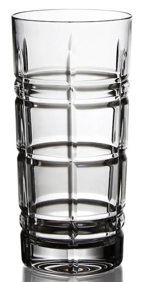 Plaid Highball Glass by Fitz & Floyd-1
