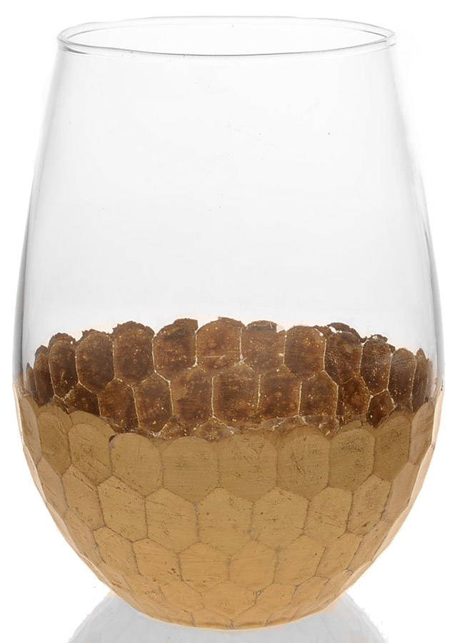 Daphne Gold Stemless Wine by Fitz and Floyd-1