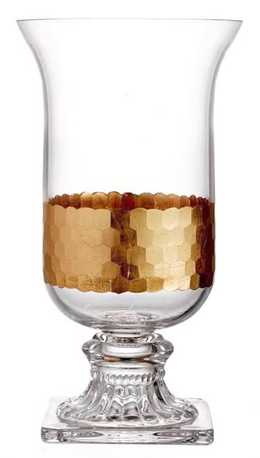 Daphne Gold 10" 1 Piece Open Hurricane by Fitz and Floyd-1
