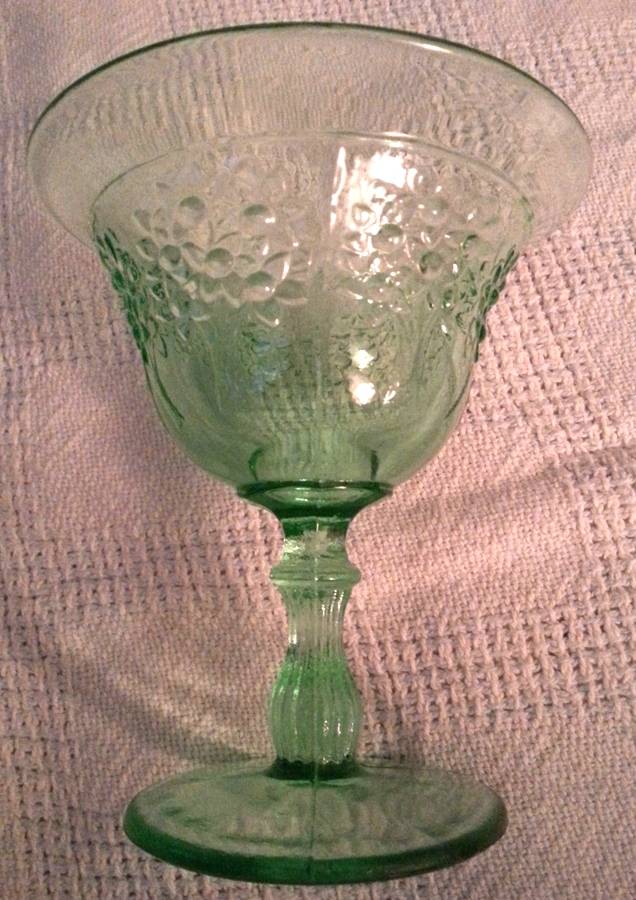 Orange Tree Green Wine Glass by Fenton-1