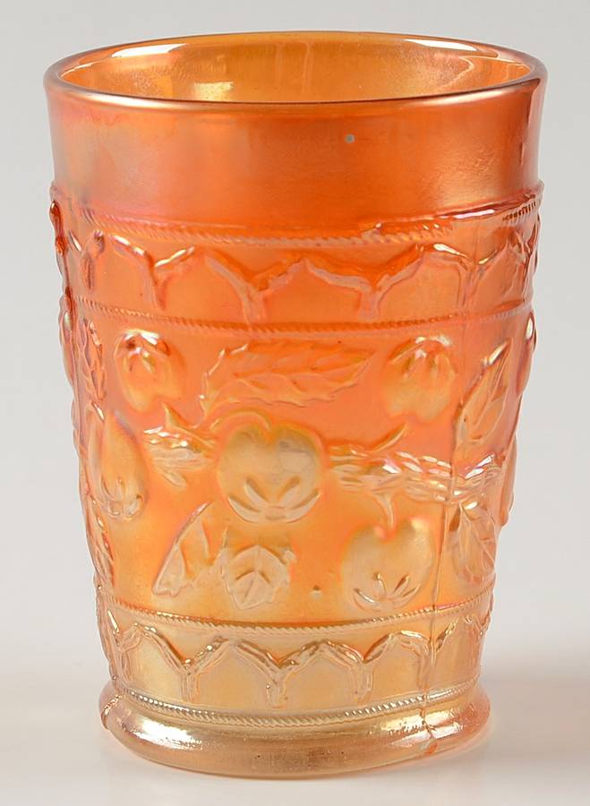 Apple Tree-Marigold (Carnival) 8 Oz Flat Tumbler by Fenton-1