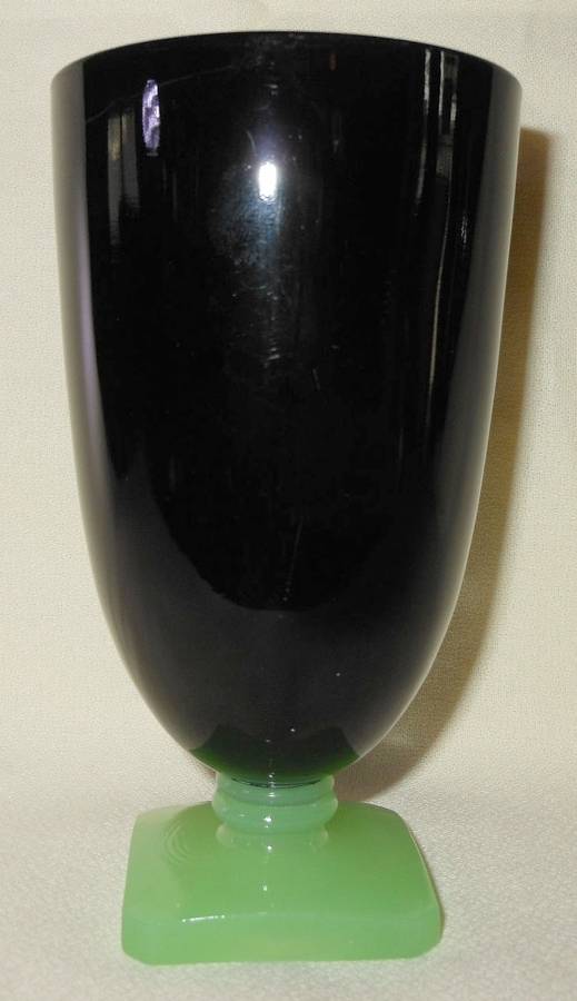 Elizabeth Black and Jade 9 Oz Footed Tumbler by Fenton-1